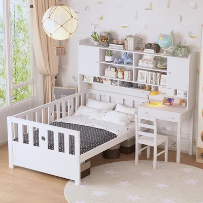 Streamdale Furniture Streamdale Twin Platform Bed With Shelf, Desk & Chair