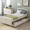 Streamdale Furniture Streamdale Twin Platform Storage Bed Wood Bed Frame With Two Drawers