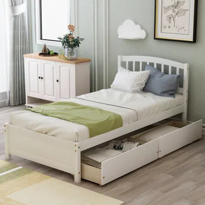 Streamdale Furniture Streamdale Twin Platform Storage Bed Wood Bed Frame With Two Drawers