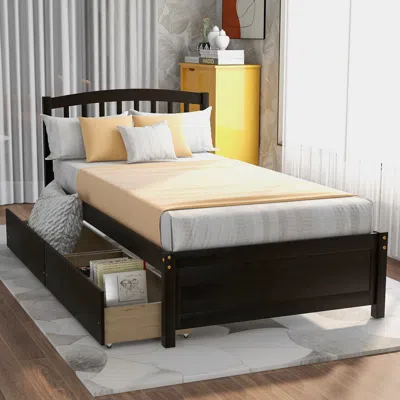 Streamdale Furniture Streamdale Twin Platform Storage Bed Wood Bed Frame With Two Drawers