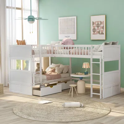 Streamdale Furniture Streamdale Twin Size Bunk Bed With A Loft Bed Attached