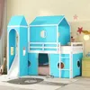 Streamdale Furniture Streamdale Twin Size Bunk Bed With Slide Tent And Tower