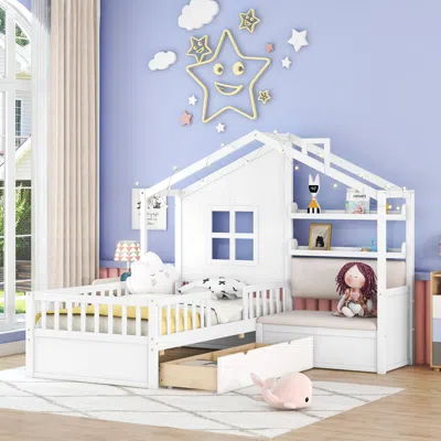Streamdale Furniture Streamdale Twin Size House Bed With Sofa