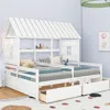 Streamdale Furniture Streamdale Twin Size House Platform Beds With Two Drawers For Boy And Girl Shared Beds