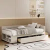 Streamdale Furniture Streamdale Twin Size L-shaped Upholstered Platform Bed With Storage And Drawers