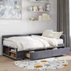 Streamdale Furniture Streamdale Twin-size L-shaped Upholstered Platform Bed With Storage And Drawers