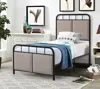 Streamdale Furniture Streamdale Twin Size Linen Upholstered Platform Metal Bed Frame With Fabric