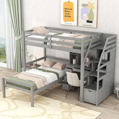 Streamdale Furniture Streamdale Twin Size Loft Bed With A Stand-alone Bed