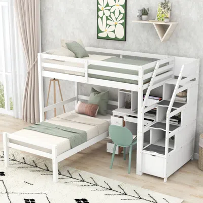 Streamdale Furniture Streamdale Twin Size Loft Bed With A Stand-alone Bed