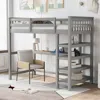 Streamdale Furniture Streamdale Twin Size Loft Bed With Storage Shelves And Under-bed Desk
