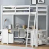 Streamdale Furniture Streamdale Twin Size Loft Bed With U-shaped Desk