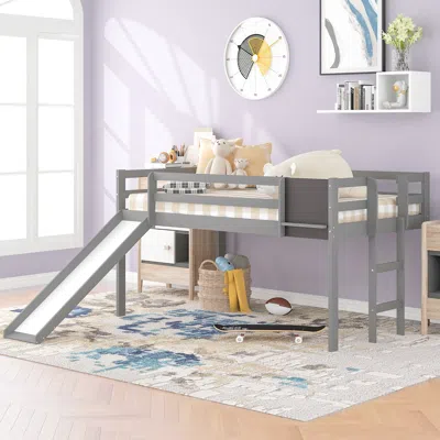 Streamdale Furniture Streamdale Twin Size Loft Bed Wood Bed With Slide