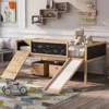 Streamdale Furniture Streamdale Twin Size Loft Bed Wood Bed With Two Storage Boxes