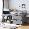 Streamdale Furniture Streamdale Twin Size Low Loft Bed With Rolling Desk