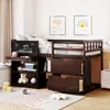 Streamdale Furniture Streamdale Twin Size Low Loft Bed With Rolling Desk