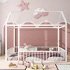 Streamdale Furniture Streamdale Twin Size Metal Bed House Bed Frame With Fence
