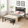 Streamdale Furniture Streamdale Twin Size Metal Bed Sturdy System Metal Bed Frame