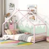 Streamdale Furniture Streamdale Twin Size Metal House Bed, Pink