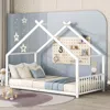 Streamdale Furniture Streamdale Twin Size Metal House Bed, White