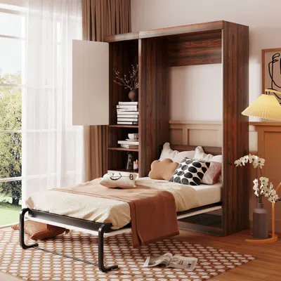 Streamdale Furniture Streamdale Twin Size Murphy Bed Wall Bed With Cabinet