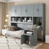 Streamdale Furniture Streamdale Twin Size Murphy Bed Wall Bed With Closet, Drawers & Desk