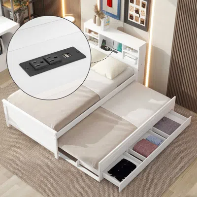 Streamdale Furniture Streamdale Twin Size Platform Bed With Storage Headboard