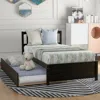 Streamdale Furniture Streamdale Twin Size Platform Bed Wood Bed Frame With Trundle