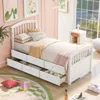 Streamdale Furniture Streamdale Twin Size Platform Storage Bed Solid Wood Bed With 6 Drawers