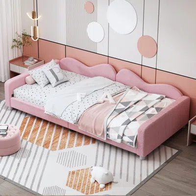 Streamdale Furniture Streamdale Twin Size Upholstered Daybed In Pink