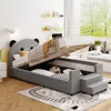 Streamdale Furniture Streamdale Twin Size Upholstered Daybed With Bear Shaped Headboard