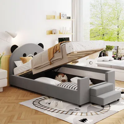 Streamdale Furniture Streamdale Twin Size Upholstered Daybed With Bear Shaped Headboard