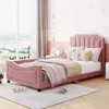Streamdale Furniture Streamdale Twin Size Upholstered Daybed With Classic Stripe Shaped Headboard