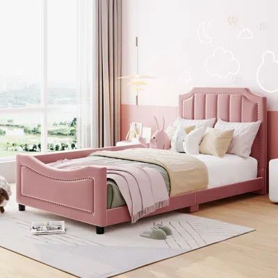 Streamdale Furniture Streamdale Twin Size Upholstered Daybed With Classic Stripe Shaped Headboard
