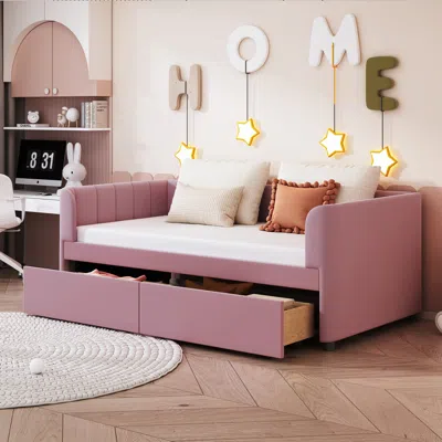 Streamdale Furniture Streamdale Twin Size Upholstered Daybed With Ergonomic Design Backrest And 2