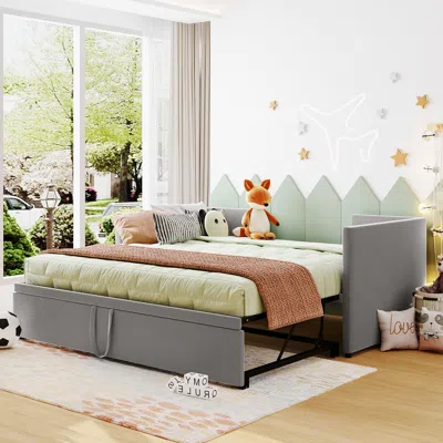 Streamdale Furniture Streamdale Twin Size Upholstered Daybed With Extendable Trundle