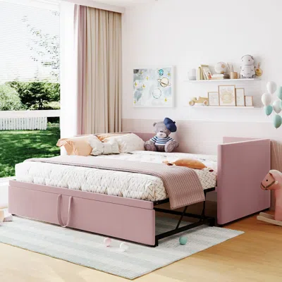 Streamdale Furniture Streamdale Twin Size Upholstered Daybed With Extendable Trundle