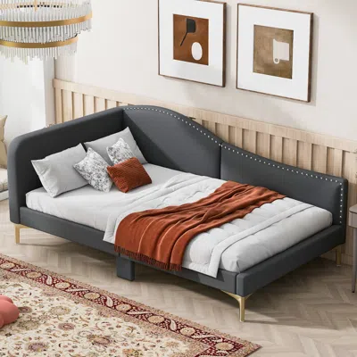 Streamdale Furniture Streamdale Twin Size Upholstered Daybed With Headboard And Armrest