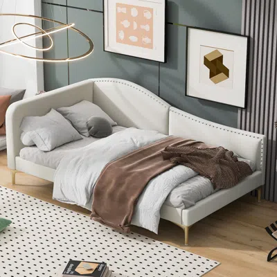 Streamdale Furniture Streamdale Twin Size Upholstered Daybed With Headboard And Armrest