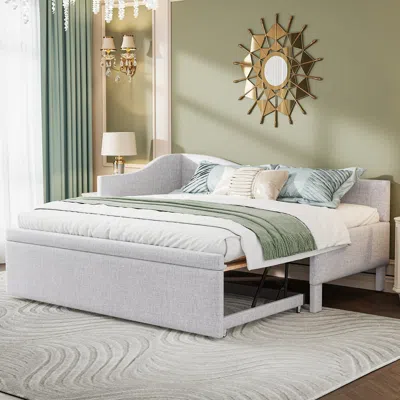 Streamdale Furniture Streamdale Twin Size Upholstered L-shaped Daybed With Pop Up Trundle