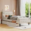 Streamdale Furniture Streamdale Twin Size Upholstered Platform Bed With 2 Drawers