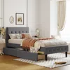 Streamdale Furniture Streamdale Twin Size Upholstered Platform Bed With 2 Drawers