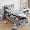 Streamdale Furniture Streamdale Twin Size Upholstered Platform Bed With A Hydraulic Storage System