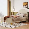 Streamdale Furniture Streamdale Twin Size Upholstered Platform Bed With Classic Semicircle Shaped