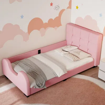 Streamdale Furniture Streamdale Twin Size Upholstered Platform Bed With Guardrail