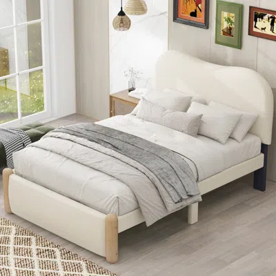 Streamdale Furniture Streamdale Twin Size Upholstered Platform Bed With Wood Supporting Feet