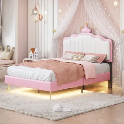 Streamdale Furniture Streamdale Twin Size Upholstered Princess Bed With Crown Headboard