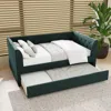 Streamdale Furniture Streamdale Twin Size Upholstered Velvet Tufted Daybed With Trundle