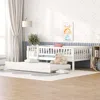 Streamdale Furniture Streamdale Twin Size Wood Daybed With Trundle And Fence Guardrails