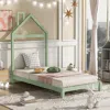 Streamdale Furniture Streamdale Full Roof-framed Headboard Floor Bed With Headboard Guardrails
