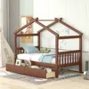 Streamdale Furniture Streamdale Twin Size Wooden House Bed With Drawers
